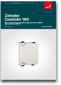 Zehnder Comfoair 160 Data Sheet Zehnder Comfoair 160 Data Sheet