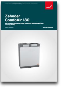 Zehnder Comfoair 180 Data Sheet