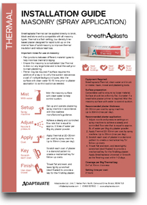 Installation Guide - Thermal: Spray applied Installation Guide - Thermal: Spray applied