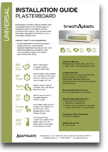 Installation Guide - Universal: Plasterboard